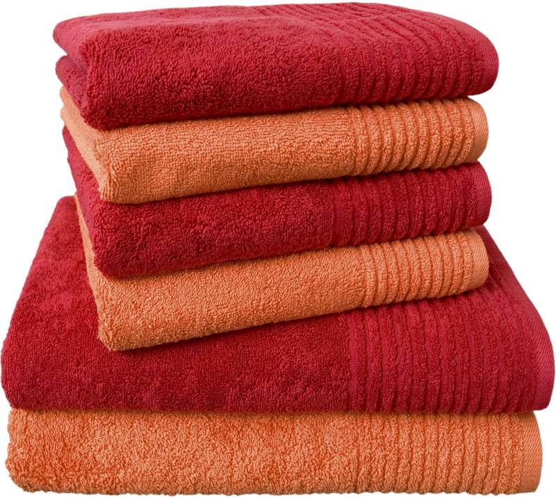 Dyckhoff Handtuch Set »Brillant«, Set, 6 tlg., Walkfrottee, mit Streifenbordüre;4 Handtücher (50x100cm), 2 Duschtücher (70x140cm) von dyckhoff