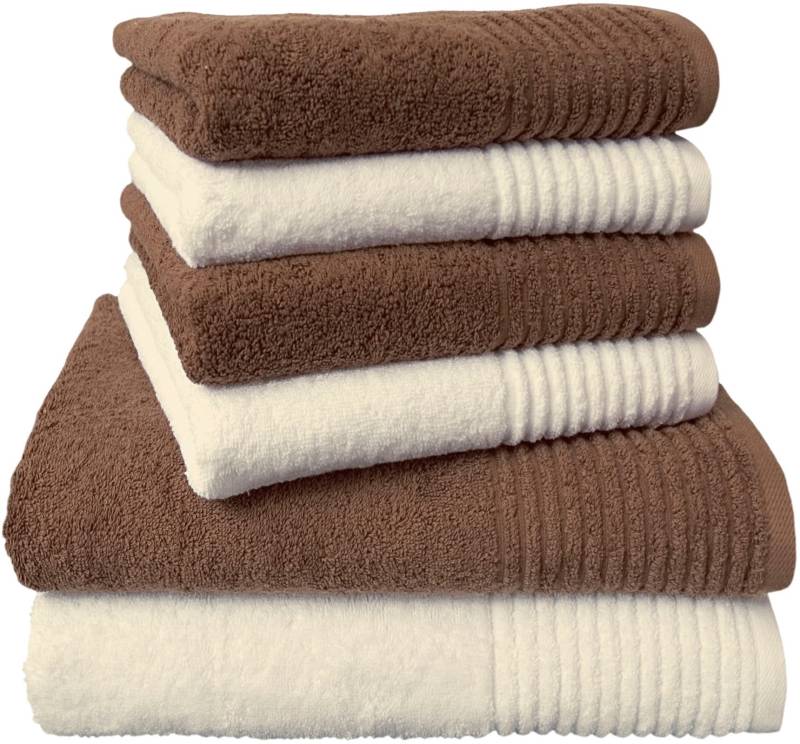 Dyckhoff Handtuch Set »Brillant«, Set, 6 tlg., Walkfrottee, mit Streifenbordüre;4 Handtücher (50x100cm), 2 Duschtücher (70x140cm) von dyckhoff