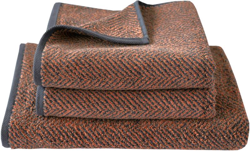 Dyckhoff Handtuch Set »Golden Shades Herringbone«, Set, 3 tlg., Walkfrottier, mit Fischgrät-Muster; 2 Handtücher (50x100cm), 1 Duschtuch (70x140cm) von dyckhoff