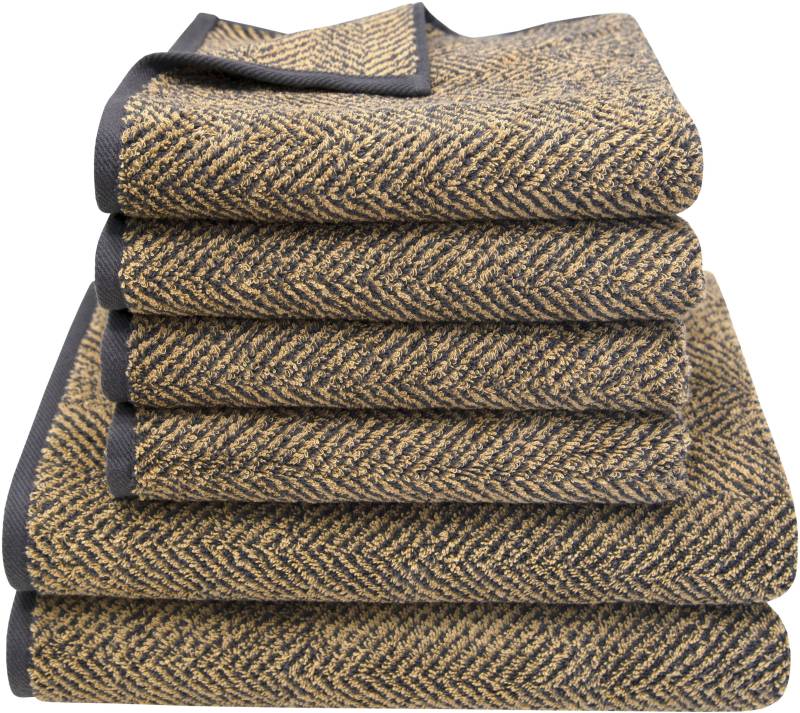 Dyckhoff Handtuch Set »Goldfarbenen Shades Herringbone«, (Set, 6 St., 4 Handtücher (50x100 cm)-2 Duschtücher (70x140 cm) von dyckhoff