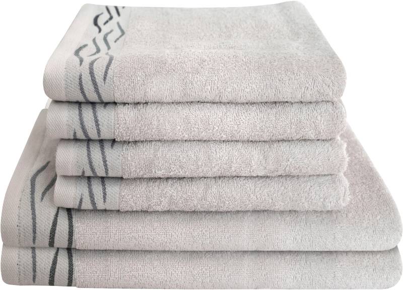 Dyckhoff Handtuch Set »Wave«, Set, 6 tlg., Frottier, mit Jacquard-Bordüre;4 Handtücher (50x100cm), 2 Duschtücher (70x140cm) von dyckhoff