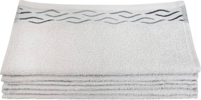 Dyckhoff Seiftuch »Wave«, (Set, 6 tlg., 6er Set Waschlappen 30 x 30 cm), mit Jacquard-Bordüre von dyckhoff