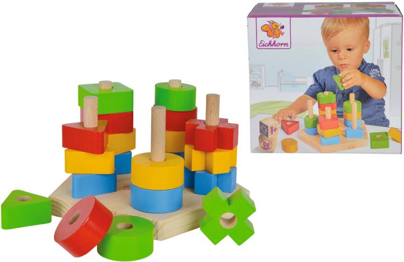 Eichhorn Steckspielzeug »Steckspiel«, (Set, 21 tlg.), aus Holz; Made in Europe von eichhorn