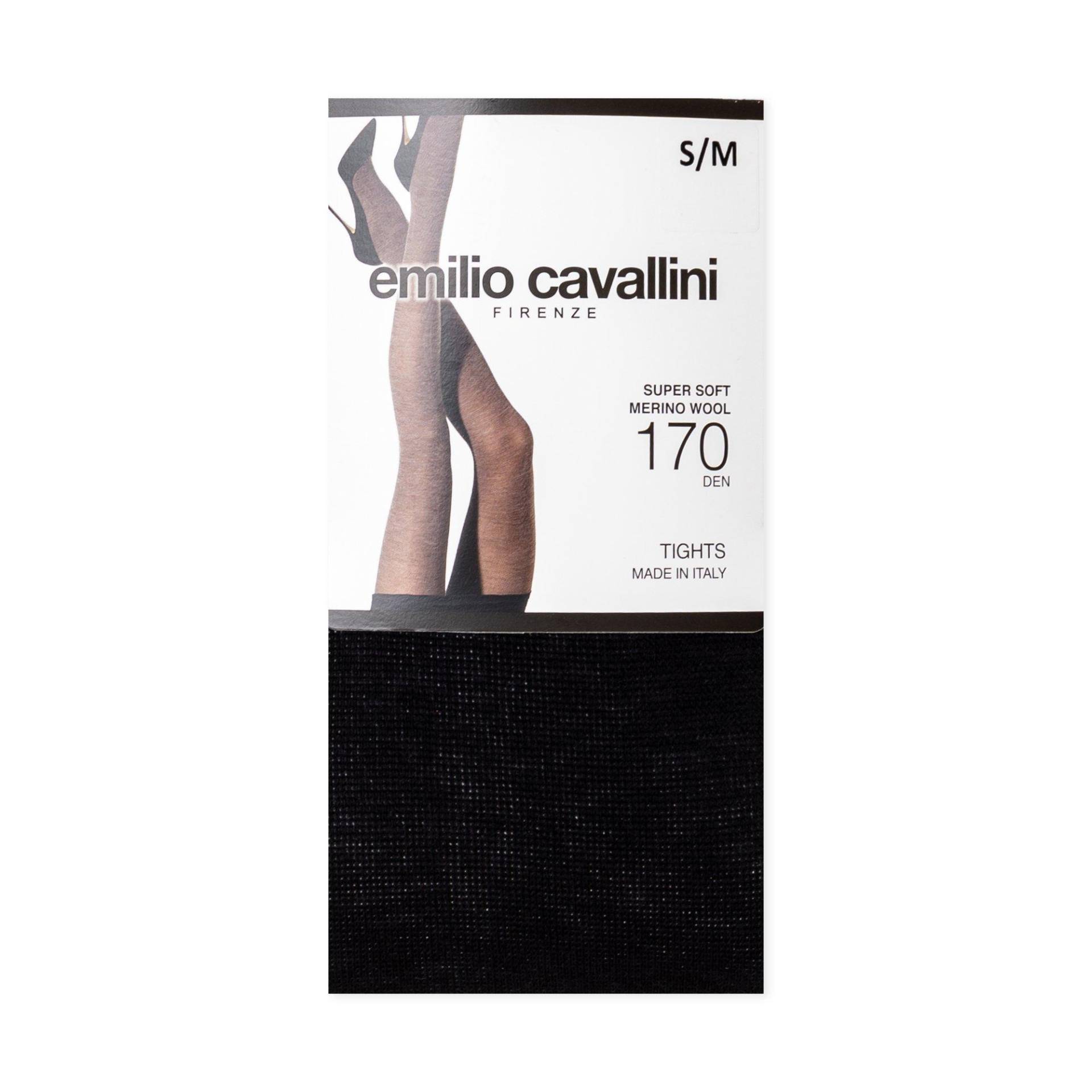 Strumpfhose, Wolle Damen Black M/L von emilio cavallini