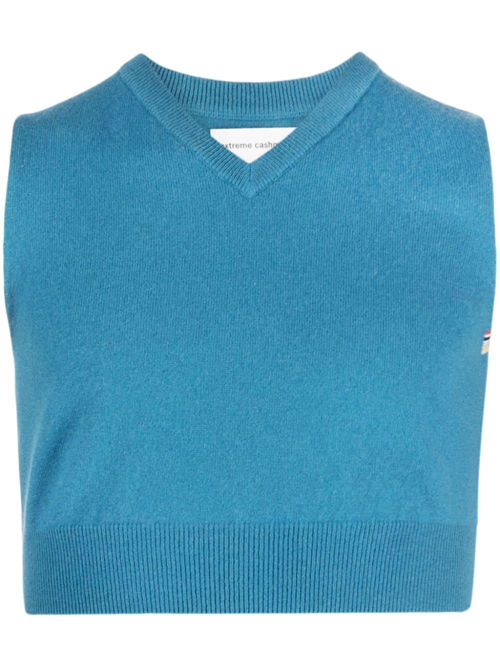 extreme cashmere fine-knit cropped vest - Blue von extreme cashmere