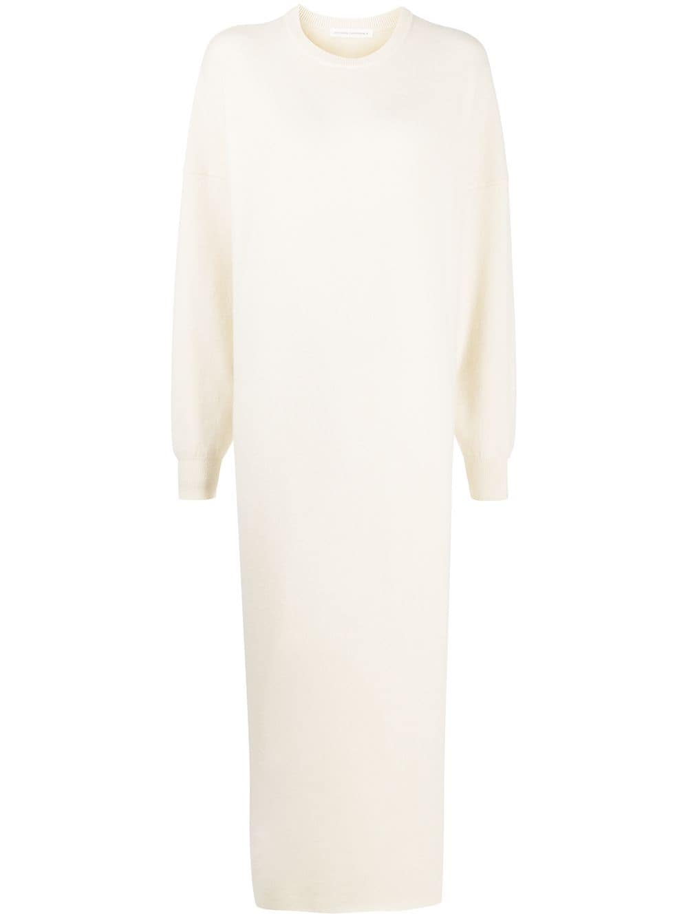 extreme cashmere rib-trimmed knitted dress - Neutrals von extreme cashmere