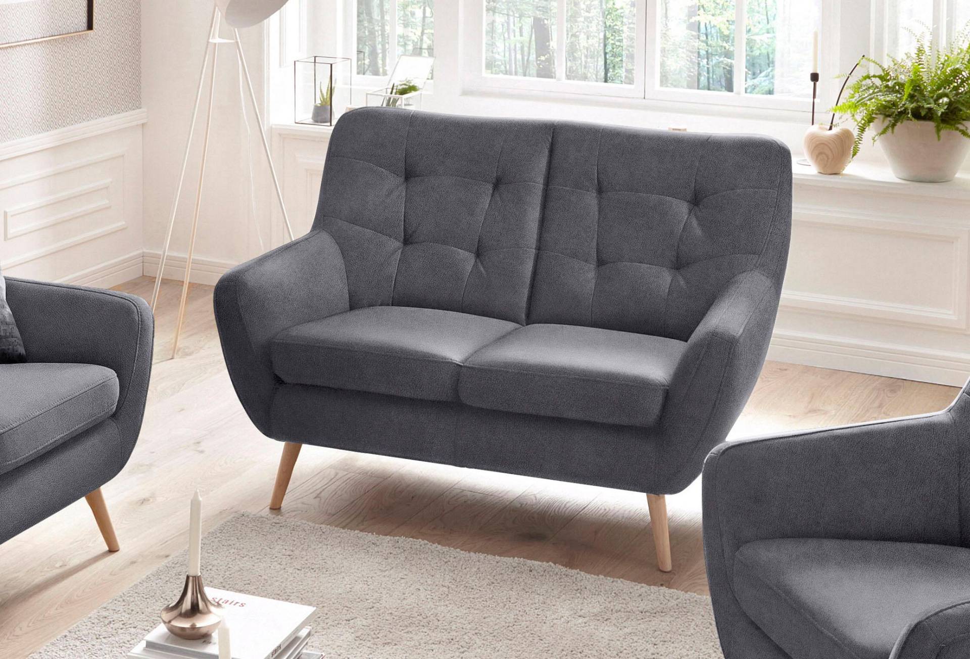 exxpo - sofa fashion 2-Sitzer »Scandi, bequem, aufwendige Rückenpolsterung für mehr Sitzkomfort«, akuelle Farben in hochwertige Bezugsqualitäten, Holzfuss exxpo - sofa fashion 2-Sitzer »Scandi, bequem, aufwendige Rückenpolsterung für mehr Sitzkomfort«, akuelle Farben in hochwertige Bezugsqualitäten, Holzfuss von exxpo - sofa fashion