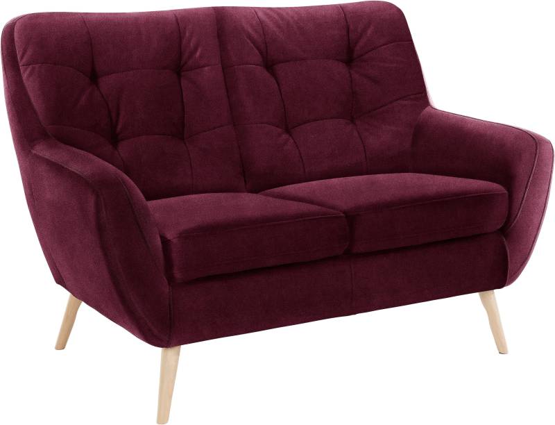 exxpo - sofa fashion 2-Sitzer »Scandi, bequem, aufwendige Rückenpolsterung für mehr Sitzkomfort«, akuelle Farben in hochwertige Bezugsqualitäten, Holzfuss von exxpo - sofa fashion