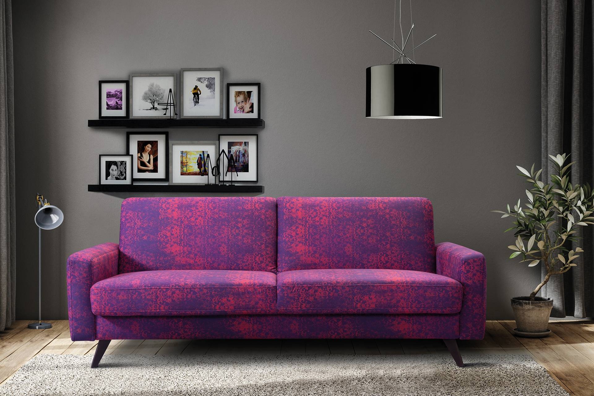 exxpo - sofa fashion 3-Sitzer, mit Schlaffunktion, Bettkasten und Holzfüsse von exxpo - sofa fashion