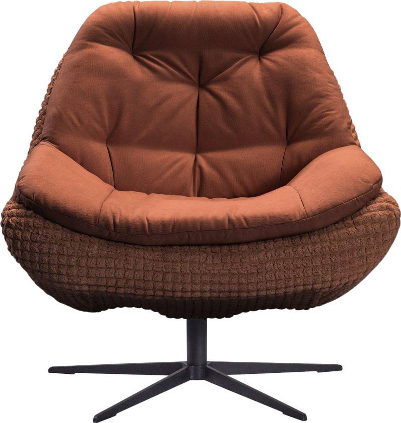 exxpo - sofa fashion Drehsessel »Dim, Loungesessel im Materialmix, Design und Komfort, Solitärmöbel«, Drehsessel bequem gepolstert mit elegantem Metall-Sternfuss von exxpo - sofa fashion