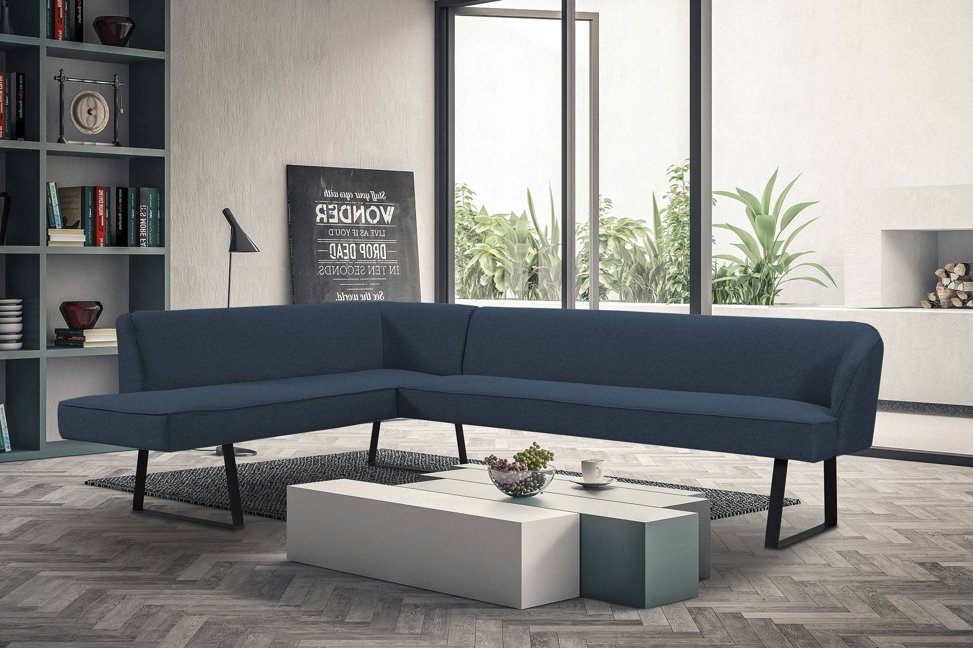 exxpo - sofa fashion Eckbank »Americano«, mit Keder und Metallfüssen, Bezug in verschiedenen Qualitäten von exxpo - sofa fashion