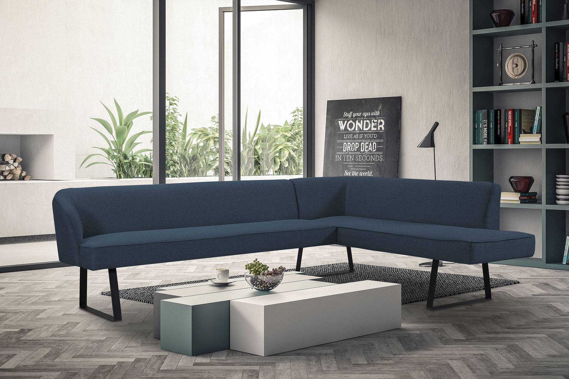 exxpo - sofa fashion Eckbank »Americano«, mit Keder und Metallfüssen, Bezug in verschiedenen Qualitäten von exxpo - sofa fashion