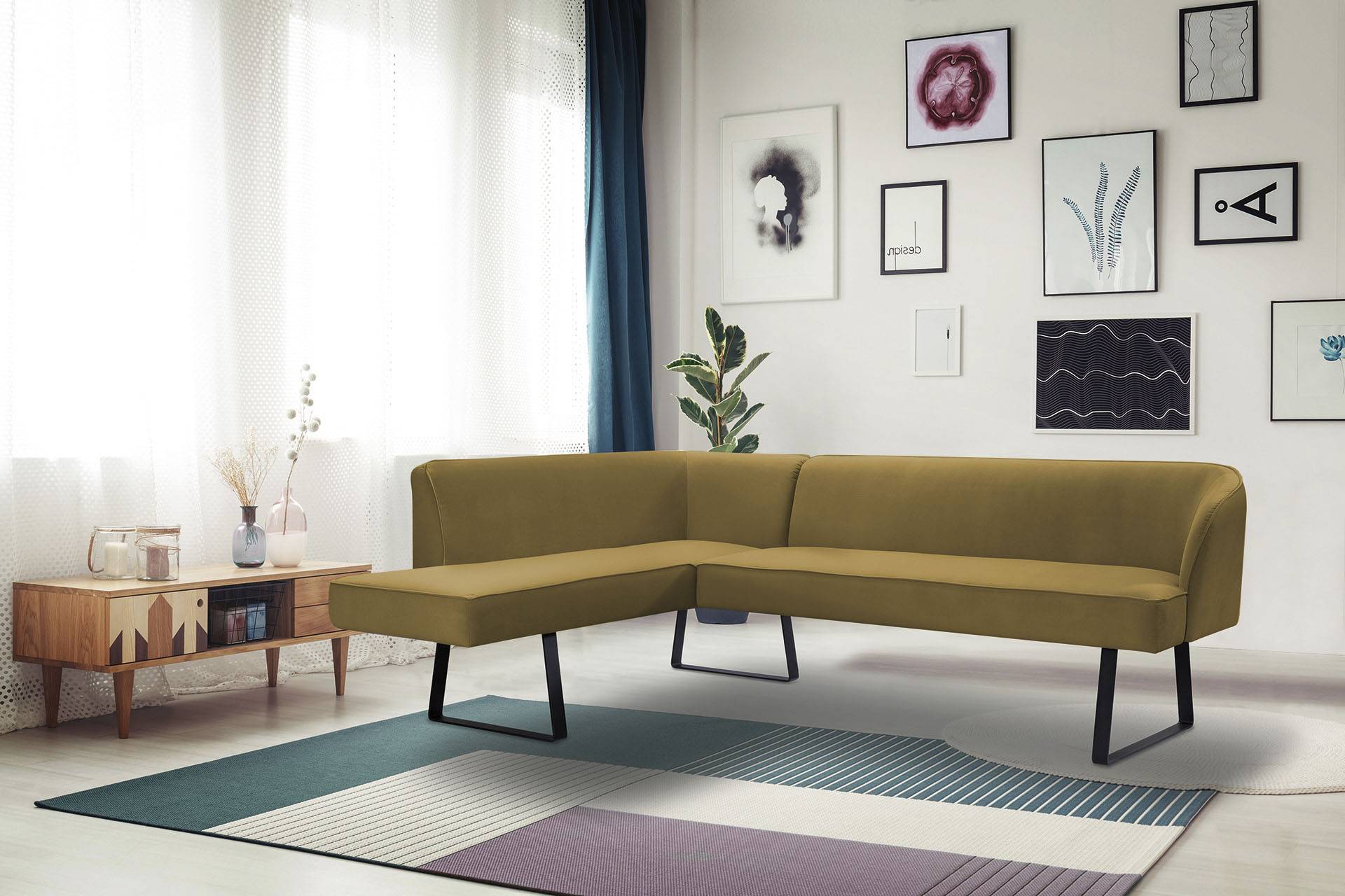 exxpo - sofa fashion Eckbank »Americano«, mit Keder und Metallfüssen, Bezug in verschiedenen Qualitäten exxpo - sofa fashion Eckbank »Americano«, mit Keder und Metallfüssen, Bezug in verschiedenen Qualitäten von exxpo - sofa fashion