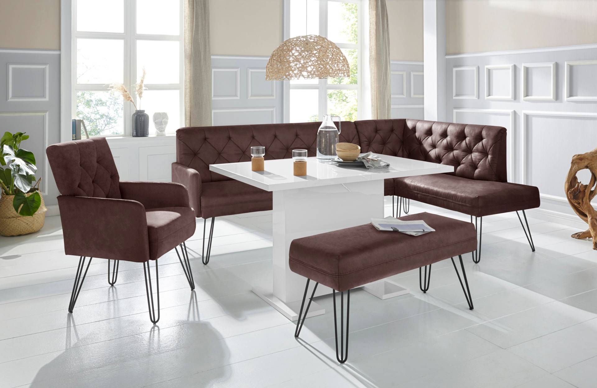 exxpo - sofa fashion Eckbank »Doppio, Chesterfield Optik, komfortabel und bequem, hohe Designfüsse«, Frei im Raum stellbar exxpo - sofa fashion Eckbank »Doppio, Chesterfield Optik, komfortabel und bequem, hohe Designfüsse«, Frei im Raum stellbar von exxpo - sofa fashion