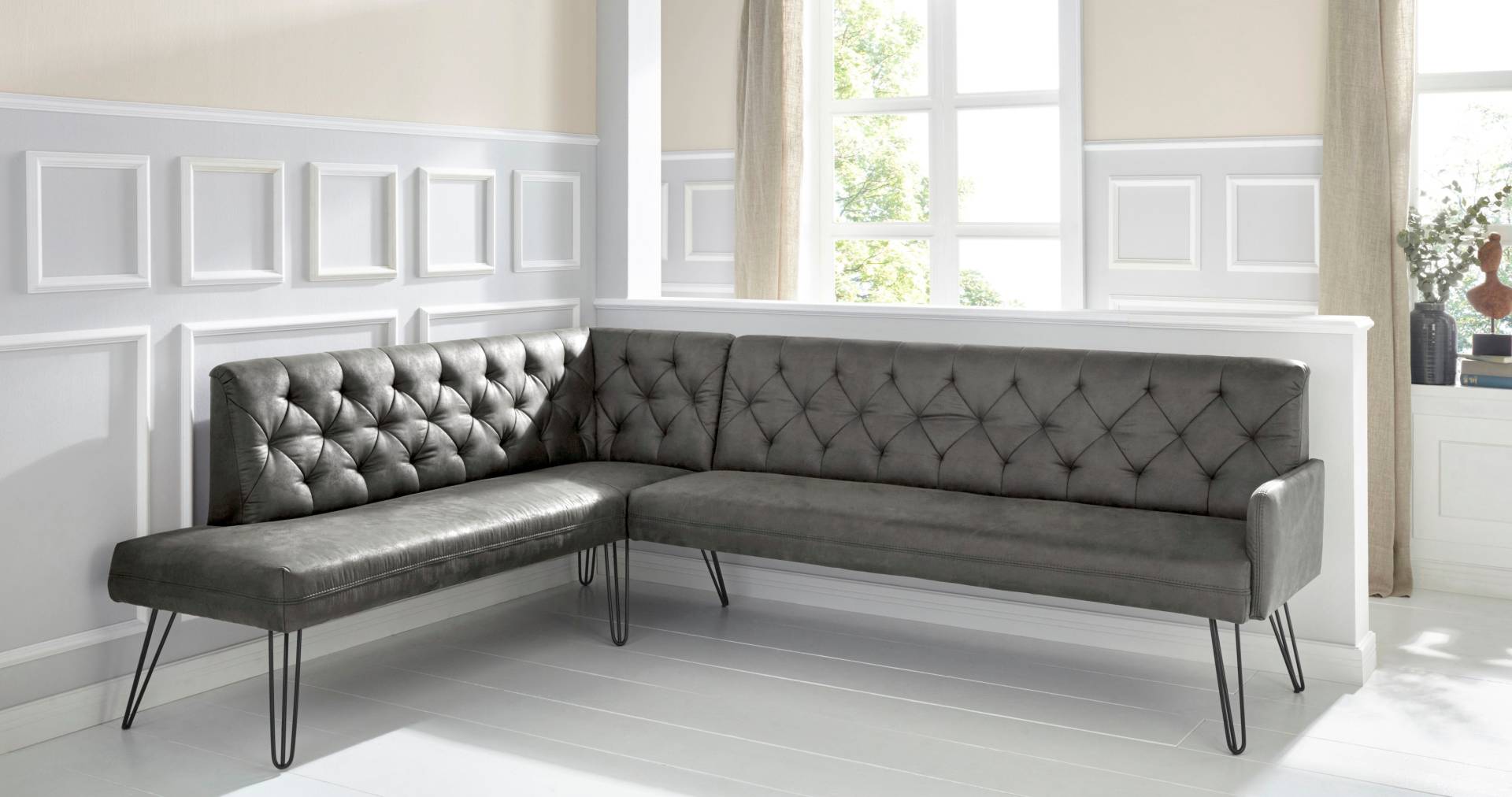 exxpo - sofa fashion Eckbank »Doppio, Chesterfield Optik, komfortabel und bequem, hohe Designfüsse«, Frei im Raum stellbar exxpo - sofa fashion Eckbank »Doppio, Chesterfield Optik, komfortabel und bequem, hohe Designfüsse«, Frei im Raum stellbar von exxpo - sofa fashion