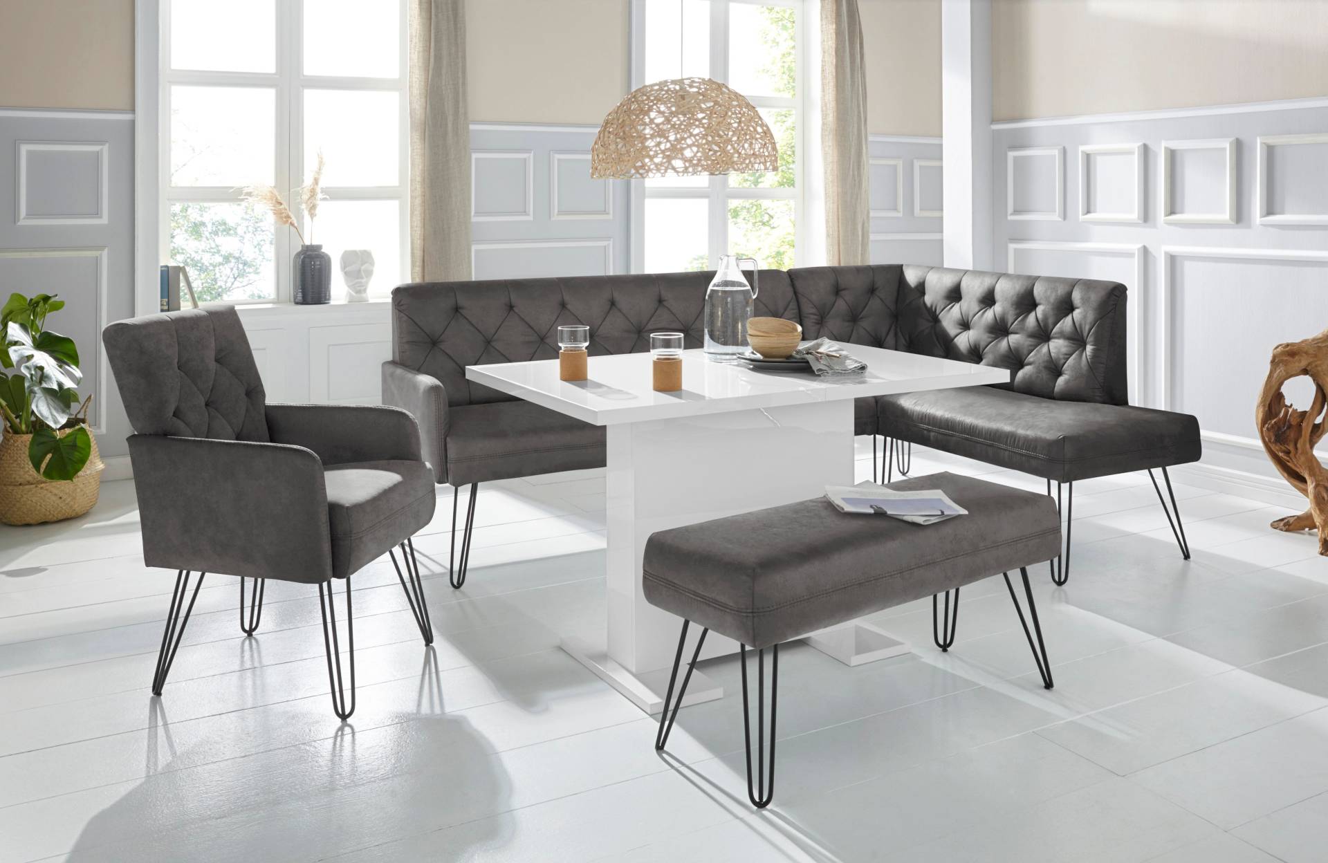 exxpo - sofa fashion Eckbank »Doppio, Chesterfield Optik, komfortabel und bequem, hohe Designfüsse«, Frei im Raum stellbar exxpo - sofa fashion Eckbank »Doppio, Chesterfield Optik, komfortabel und bequem, hohe Designfüsse«, Frei im Raum stellbar von exxpo - sofa fashion