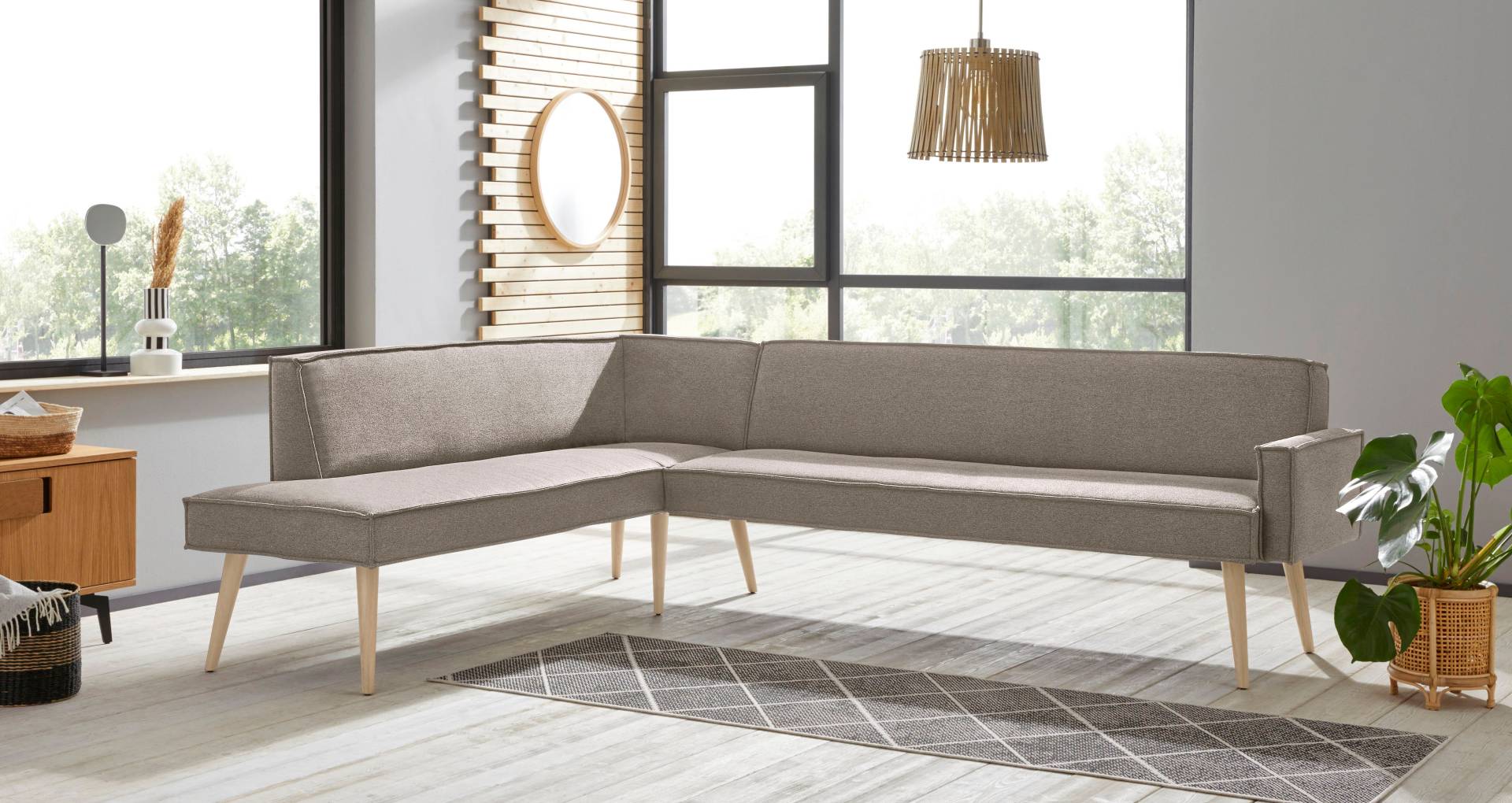exxpo - sofa fashion Eckbank »Lungo, moderne Kedernaht, bequem und elegant, hoher Holzfuss«, hochwertige Detailverarbeitung, frei im Raum stellbar exxpo - sofa fashion Eckbank »Lungo, moderne Kedernaht, bequem und elegant, hoher Holzfuss«, hochwertige Detailverarbeitung, frei im Raum stellbar von exxpo - sofa fashion