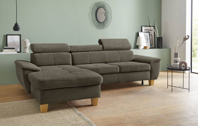 exxpo - sofa fashion Ecksofa »Enya, aufwendige Detailverarbeitung, hoher Sitzkomfort, bequem, L-Form«, inkl. Kopfteilverstellung, wahlweise mit Bettfunktion und Bettkasten von exxpo - sofa fashion