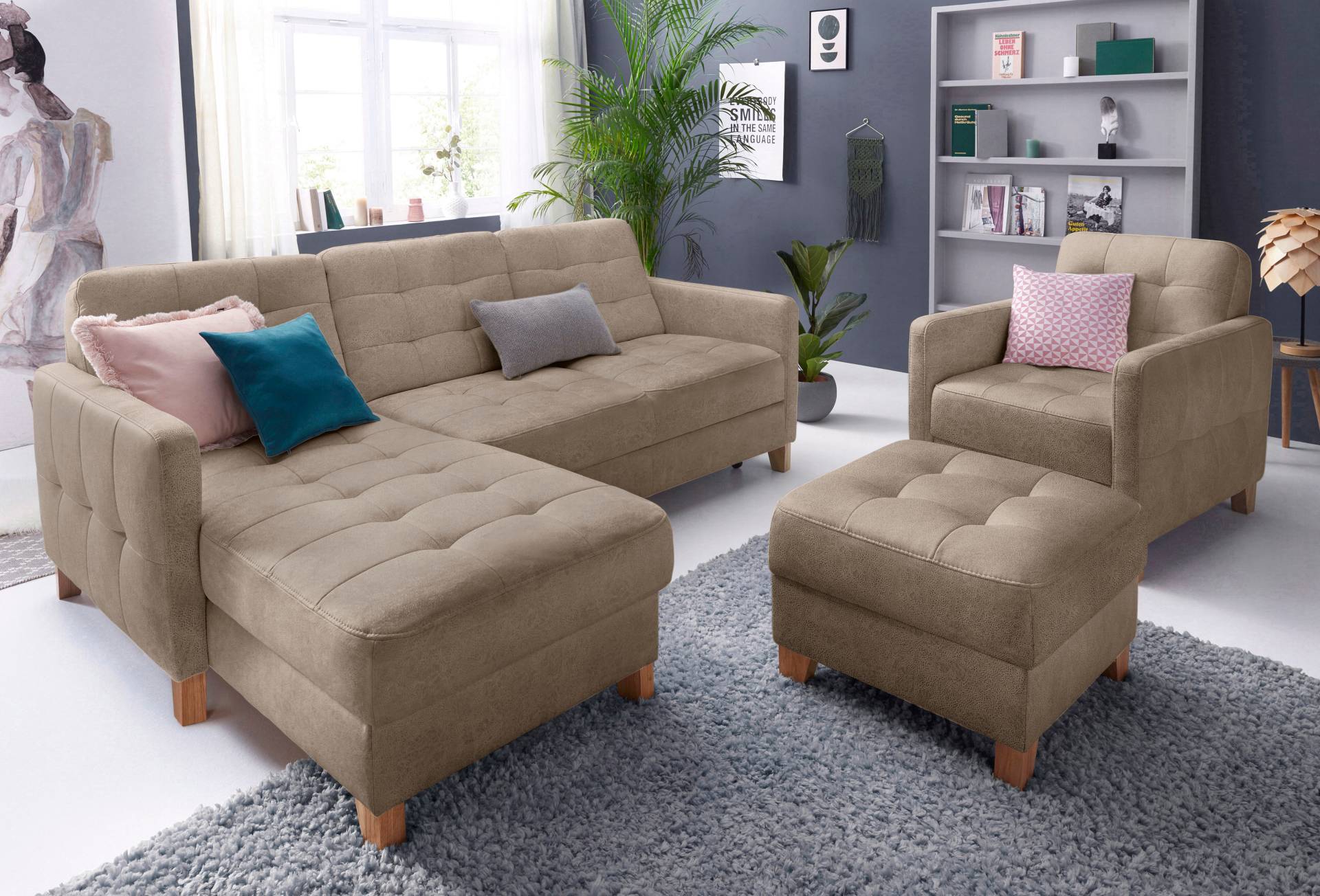 exxpo - sofa fashion Ecksofa »Elio, kompakt und komfortabel, bequem und zeitloses Design, L-Form«, wahlweise mit Bettfunktion exxpo - sofa fashion Ecksofa »Elio, kompakt und komfortabel, bequem und zeitloses Design, L-Form«, wahlweise mit Bettfunktion von exxpo - sofa fashion