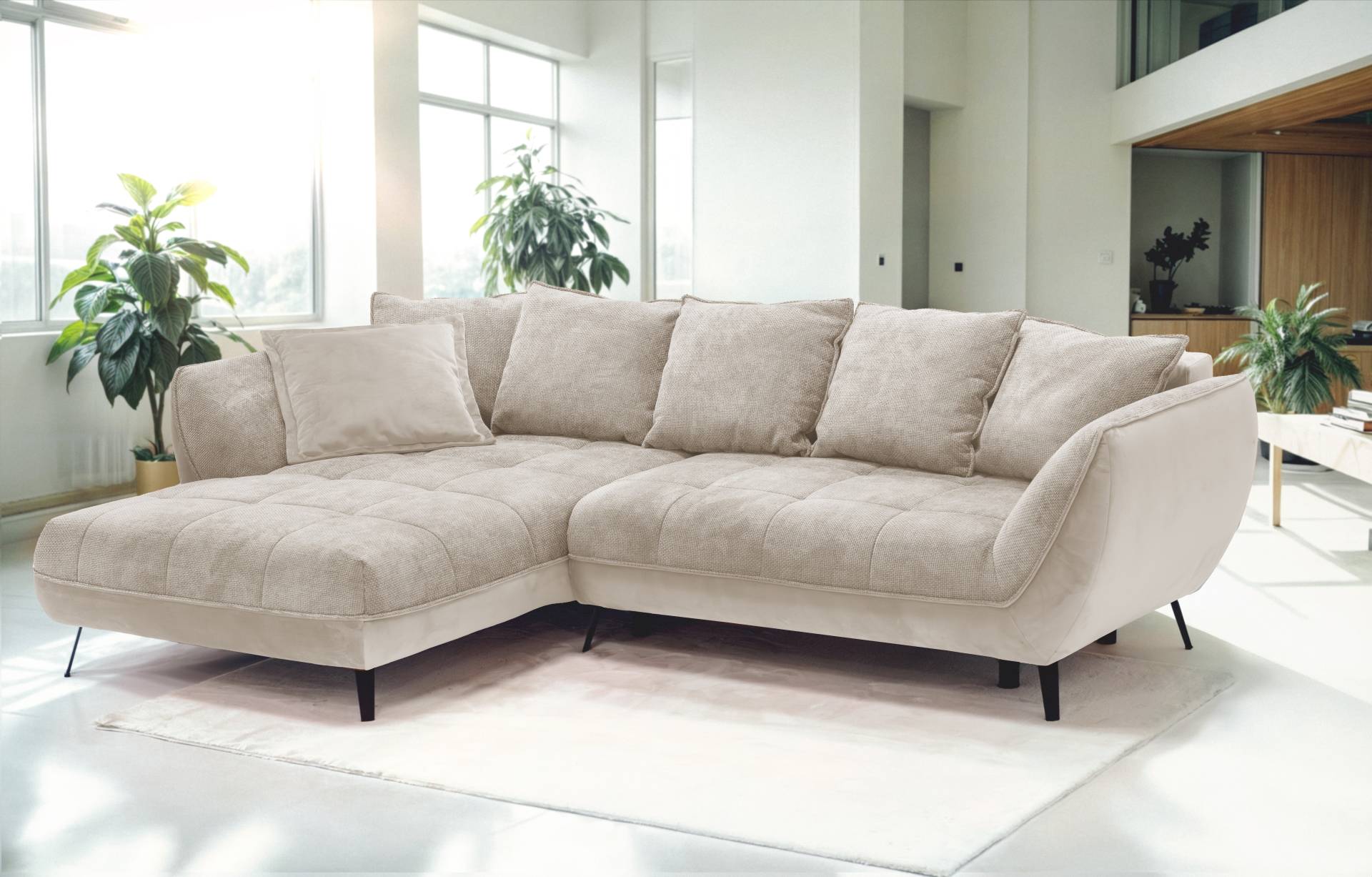 exxpo - sofa fashion Ecksofa »Midway mit einfacher Easy-Lift-Bettfunktion, bequem und modern«, inkl. Bettfunktion und praktischem Bettkasten, L-Form von exxpo - sofa fashion