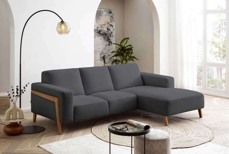 exxpo - sofa fashion Ecksofa »Starr, modern und klassisches Design, hochwertige Verarbeitung, bequem«, L-Form, wahlw. elektrische Sitztiefenverstellung, Massivholzfüsse von exxpo - sofa fashion