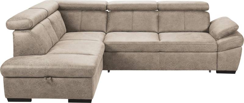 exxpo - sofa fashion Ecksofa »Salerno, klassisch modernes Funktionssofa, hoher Sitzkomfort, L-Form«, inkl. Kopf- und Armteilverstellung, wahlweise mit Bettfunktion von exxpo - sofa fashion