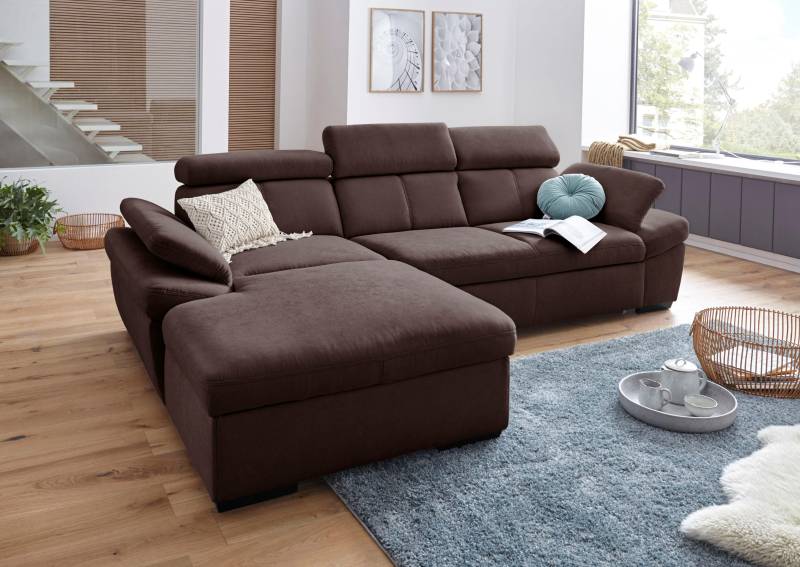 exxpo - sofa fashion Ecksofa »Salerno, inkl. Kopf- und Armteilverstellung, elegant & bequem, L-Form«, wahlweise mit Bettfunktion und Bettkasten, tolle Detailverarbeitung von exxpo - sofa fashion