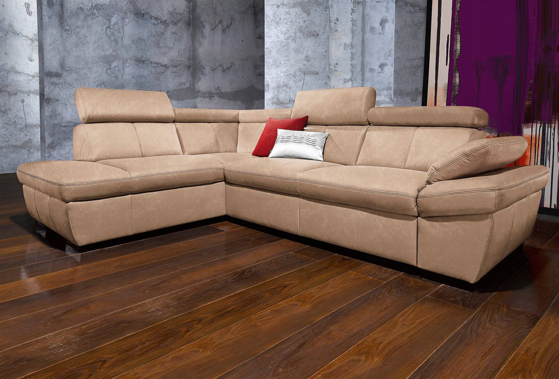 exxpo - sofa fashion Ecksofa »Salerno, klassisch modernes Funktionssofa, hoher Sitzkomfort, L-Form«, inkl. Kopf- und Armteilverstellung, wahlweise mit Bettfunktion exxpo - sofa fashion Ecksofa »Salerno, klassisch modernes Funktionssofa, hoher Sitzkomfort, L-Form«, inkl. Kopf- und Armteilverstellung, wahlweise mit Bettfunktion von exxpo - sofa fashion