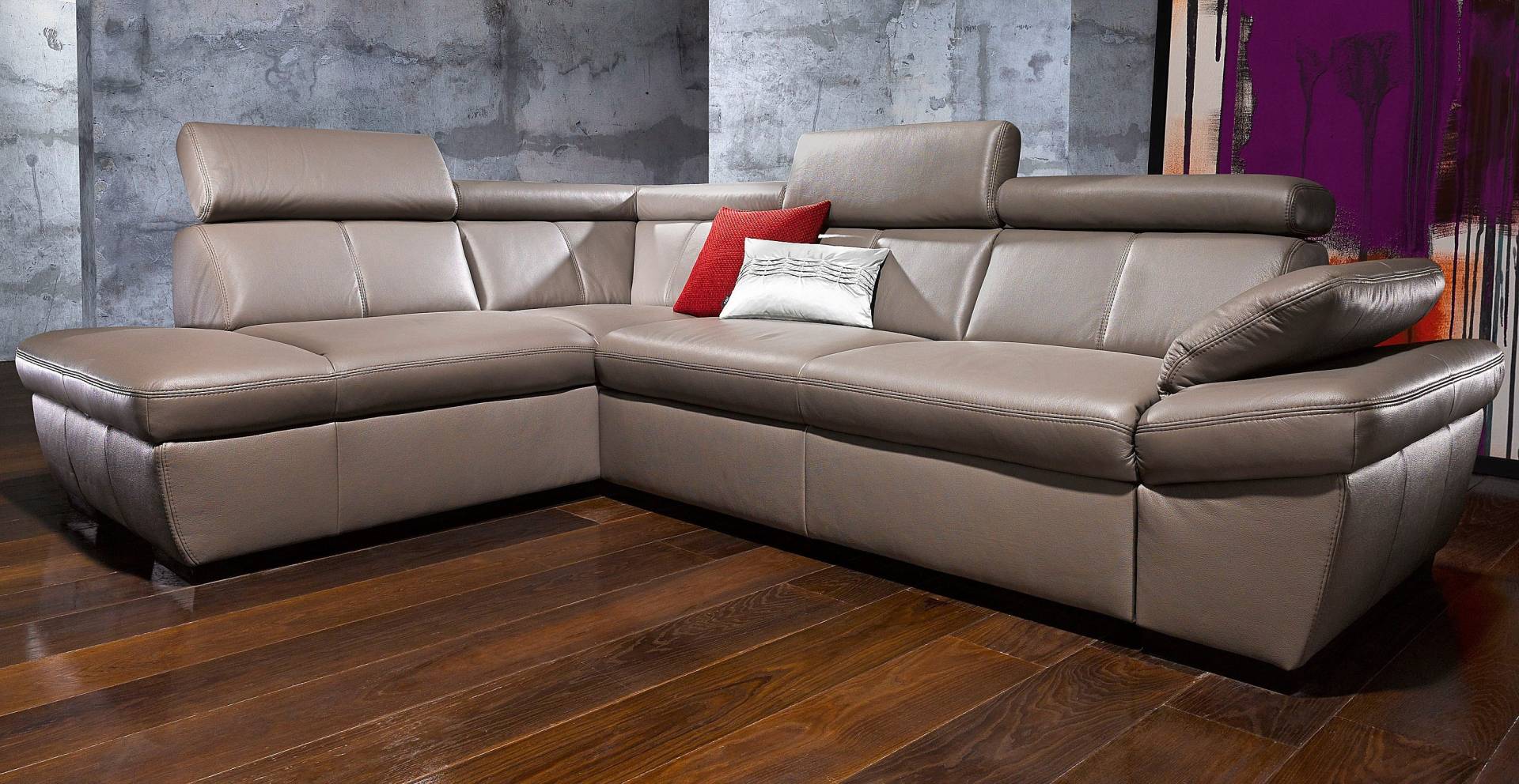 exxpo - sofa fashion Ecksofa »Salerno, klassisch modernes Funktionssofa, hoher Sitzkomfort, L-Form«, inkl. Kopf- und Armteilverstellung, wahlweise mit Bettfunktion von exxpo - sofa fashion