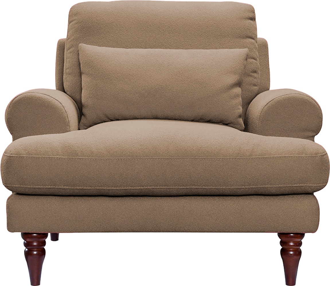 exxpo - sofa fashion Sessel, mit Schaumstoffflocken-Füllung, Holzfüssen und inklusive Zierkissen von exxpo - sofa fashion