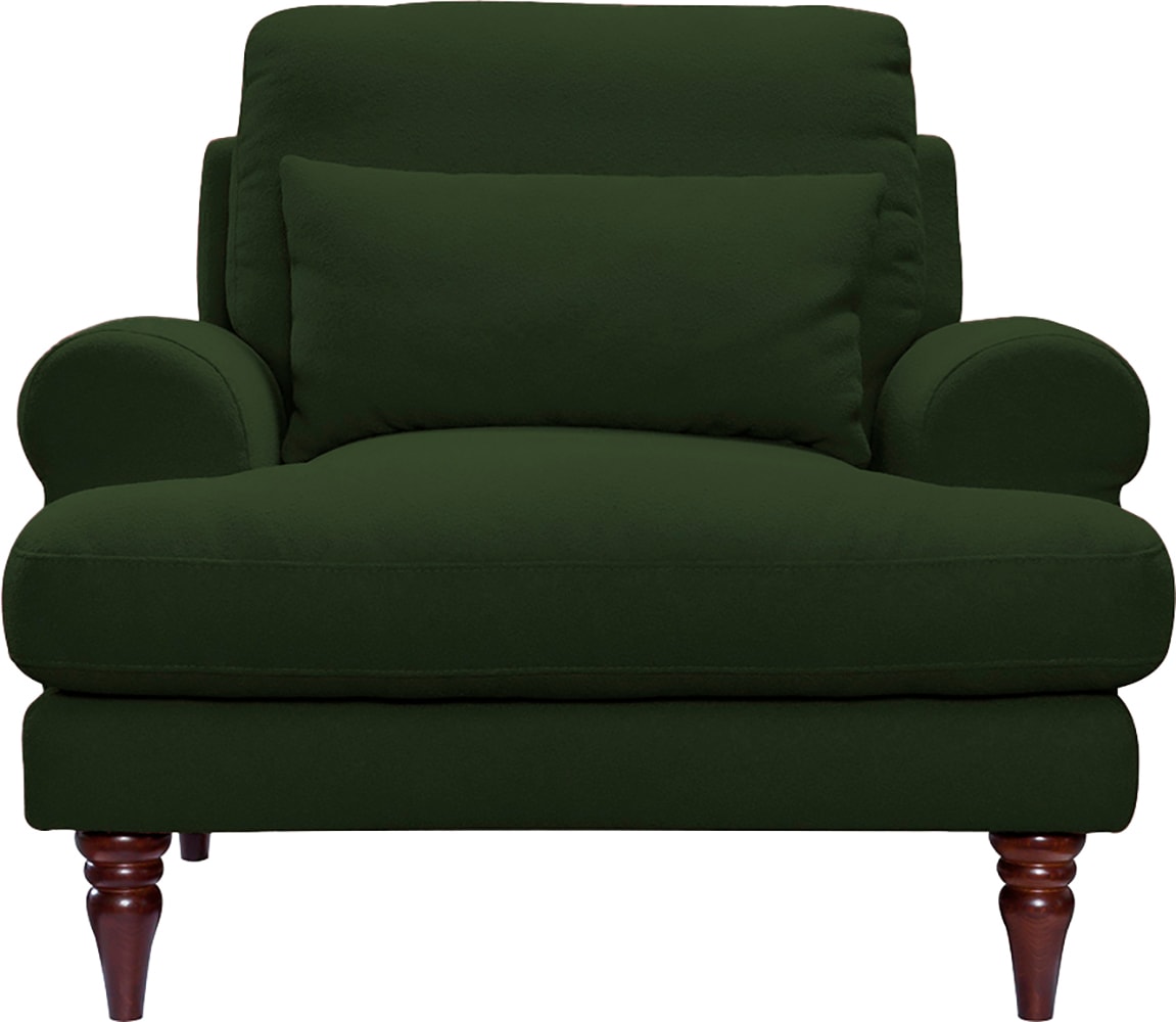exxpo - sofa fashion Sessel, mit Schaumstoffflocken-Füllung, Holzfüssen und inklusive Zierkissen von exxpo - sofa fashion