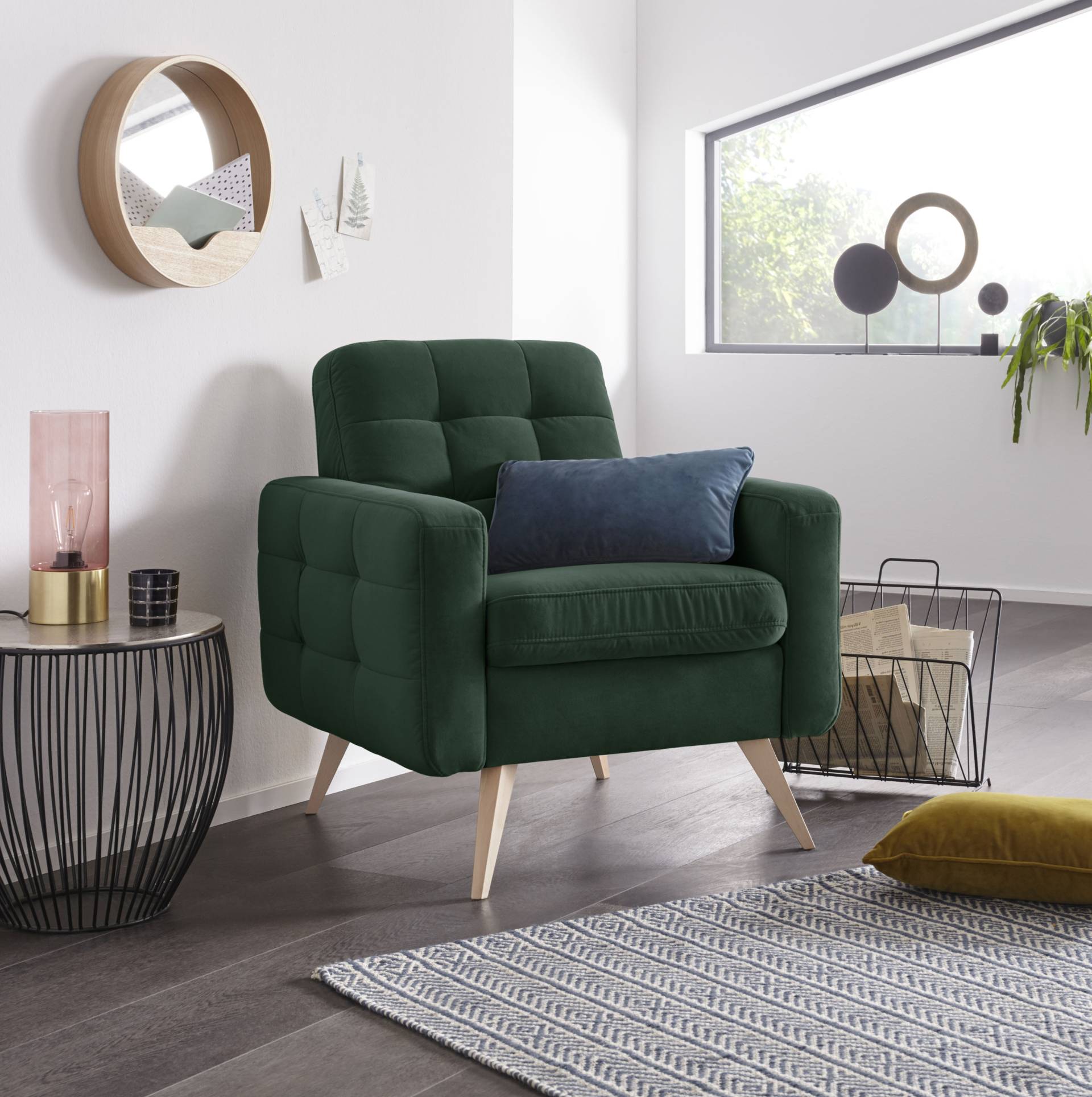 exxpo - sofa fashion Sessel »Nappa, Loungesessel, aktuelle Rückensteppung, bequem und modern«, hoher Holzfuss exxpo - sofa fashion Sessel »Nappa, Loungesessel, aktuelle Rückensteppung, bequem und modern«, hoher Holzfuss von exxpo - sofa fashion