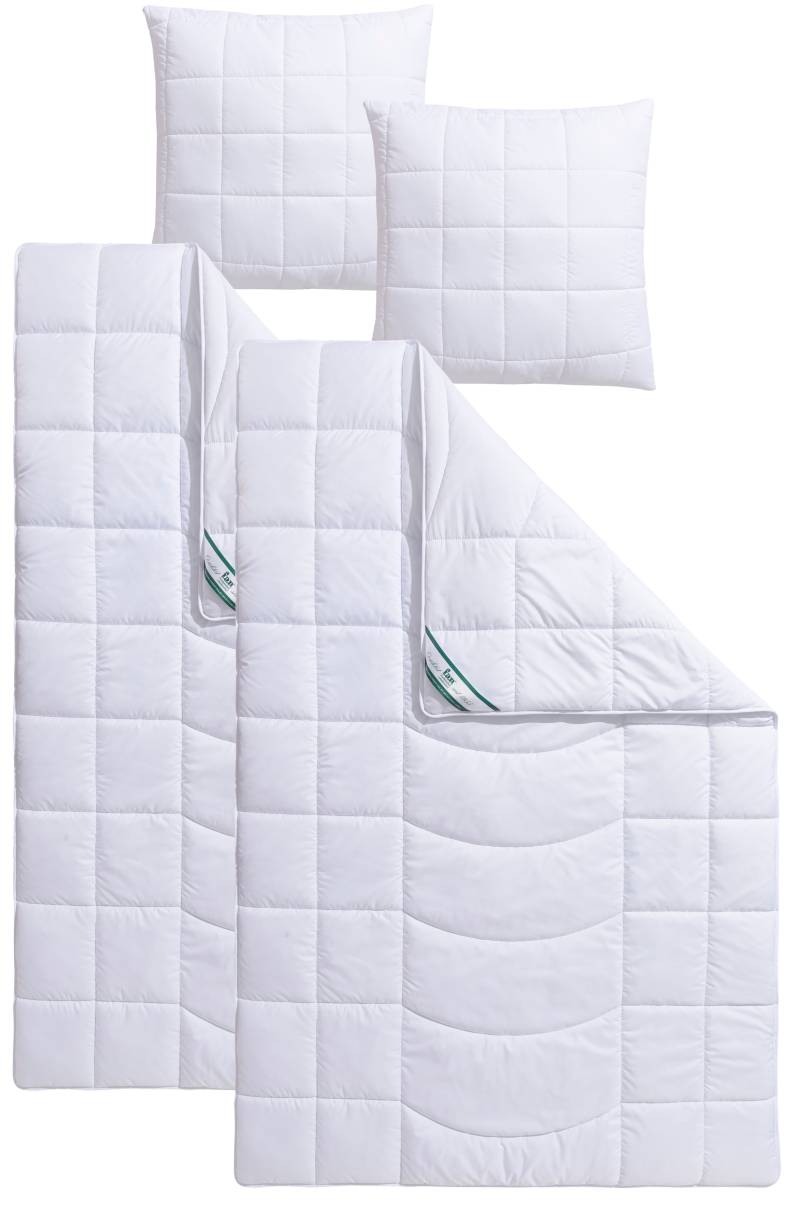 fan Microfaserbettdecke + Kopfkissen »Warmmax«, (Spar-Set), kuscheliges Schlafgefühl, kochfeste Qualität von fan