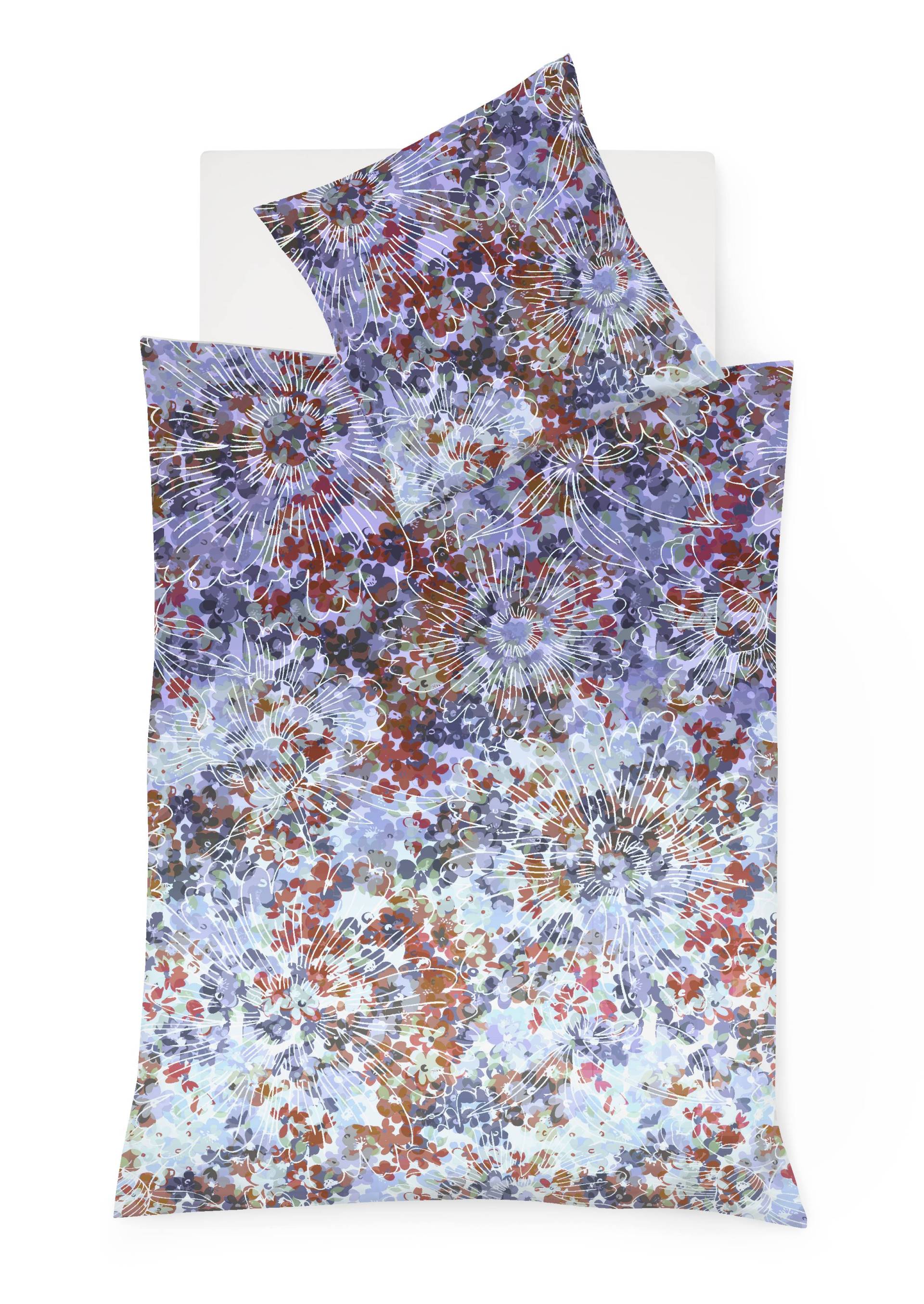 fleuresse Wendebettwäsche »BedAS4351-2, Mako-Satin aus 100 % Baumwolle«, (2 tlg.), mit hochwertigem Digitaldruck von fleuresse