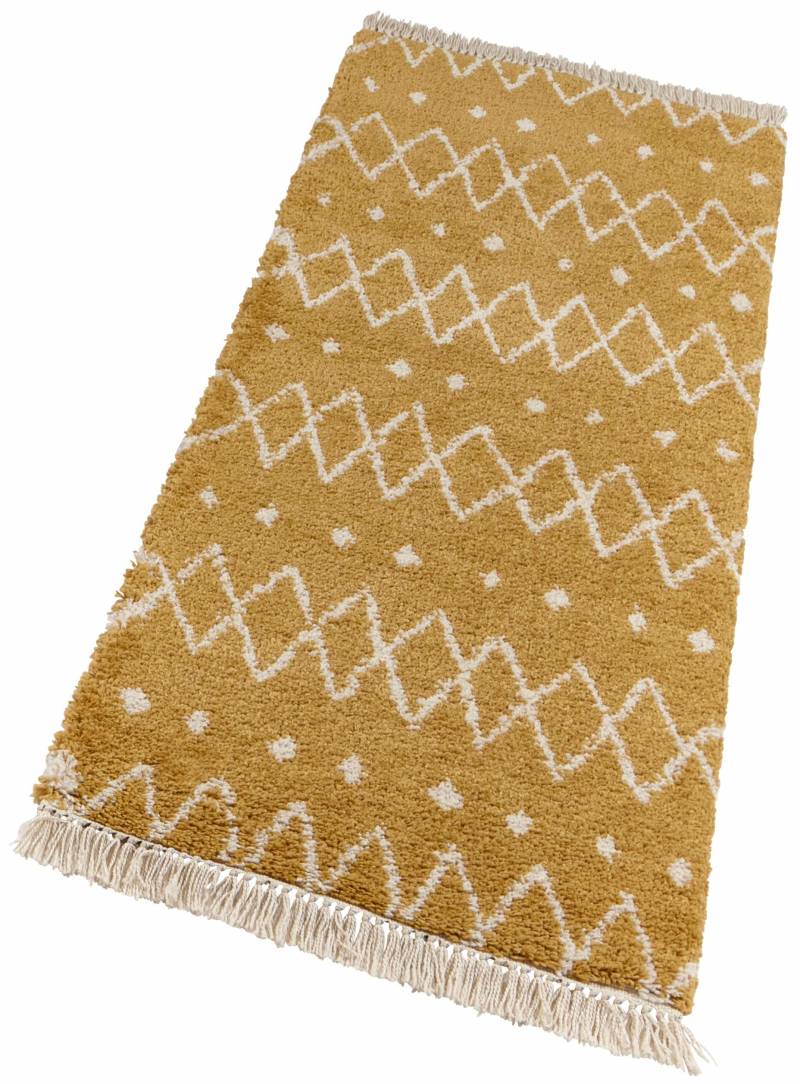 freundin Home Collection Hochflor-Läufer »Calla«, rechteckig, 35 mm Höhe, weicher Flor, Zickzack Muster mit Fransen, Robust, Pflegeleicht von freundin Home Collection
