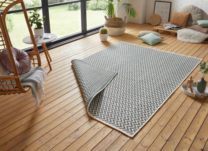 freundin Home Collection Teppich »Ivy 2 Wendeteppich«, rechteckig, 5 mm Höhe, In-& Outdoor, Teppich, Wetterfest, Balkon, Garten, Wohnzimmer, Modern von freundin Home Collection