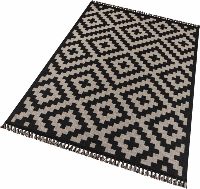 freundin Home Collection Teppich »Stockholm«, rechteckig, 3 mm Höhe, Flachgewebe, Handmade Look, Fransen, Naturoptik, Robust, Pflegeleicht von freundin Home Collection