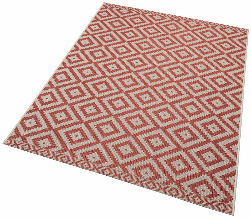freundin Home Collection Teppich »Summer«, rechteckig, 4 mm Höhe, In-und Outdoor geeignet, Rauten Design, Pflegeleicht, Flachgewebe von freundin Home Collection