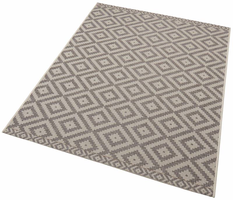 freundin Home Collection Teppich »Summer«, rechteckig, 4 mm Höhe, In-und Outdoor geeignet, Rauten Design, Pflegeleicht, Flachgewebe von freundin Home Collection