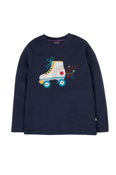 Mädchen Shirt Rollschuh Mädchen Blau 116/122 von frugi