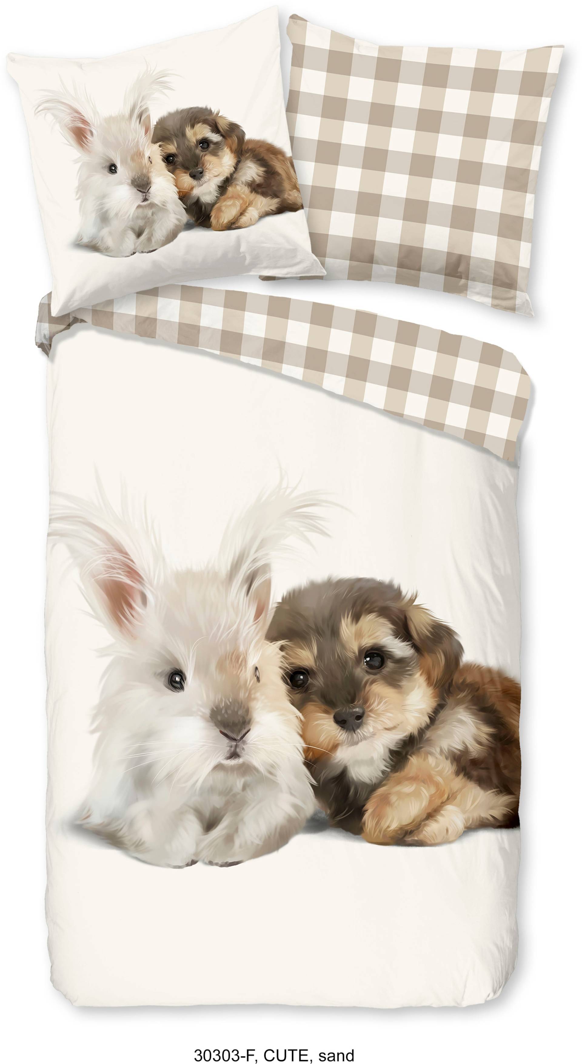 good morning Kinderbettwäsche »Cute Rabbit & Dog«, (2 tlg.) von good morning