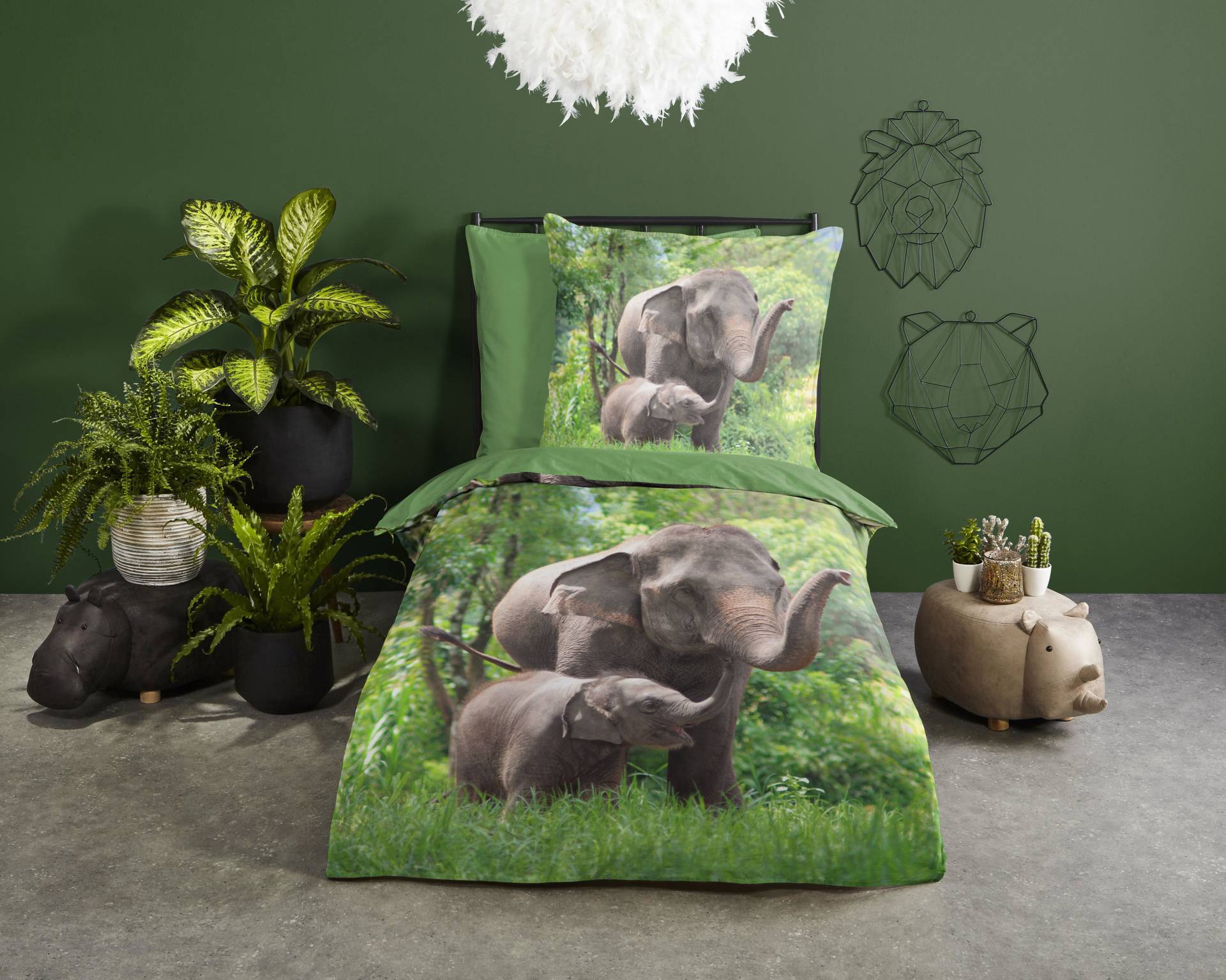 good morning Kinderbettwäsche »Elephants«, (2 tlg.) von good morning