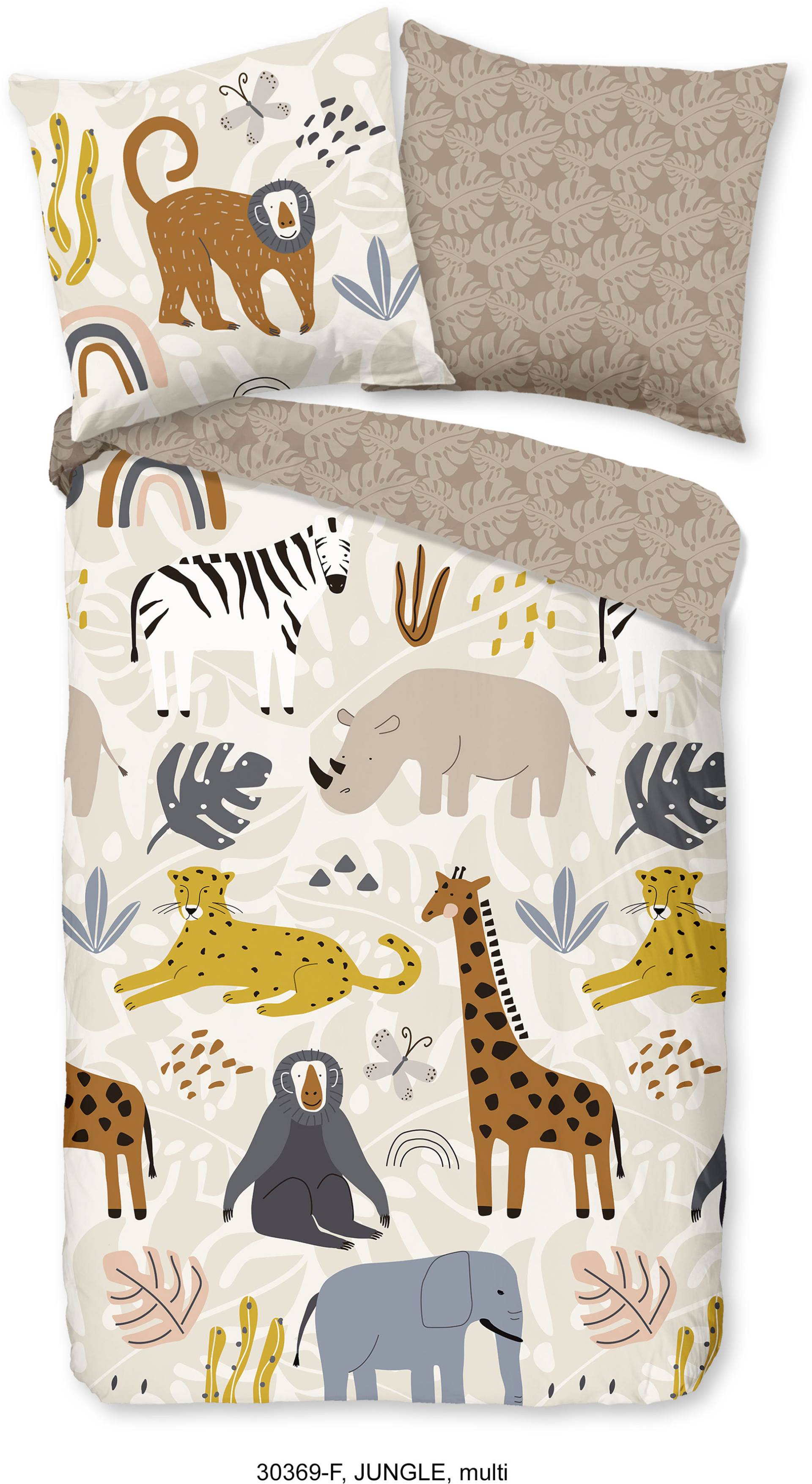 good morning Kinderbettwäsche »Jungle Animals Sand«, (2 tlg.) von good morning