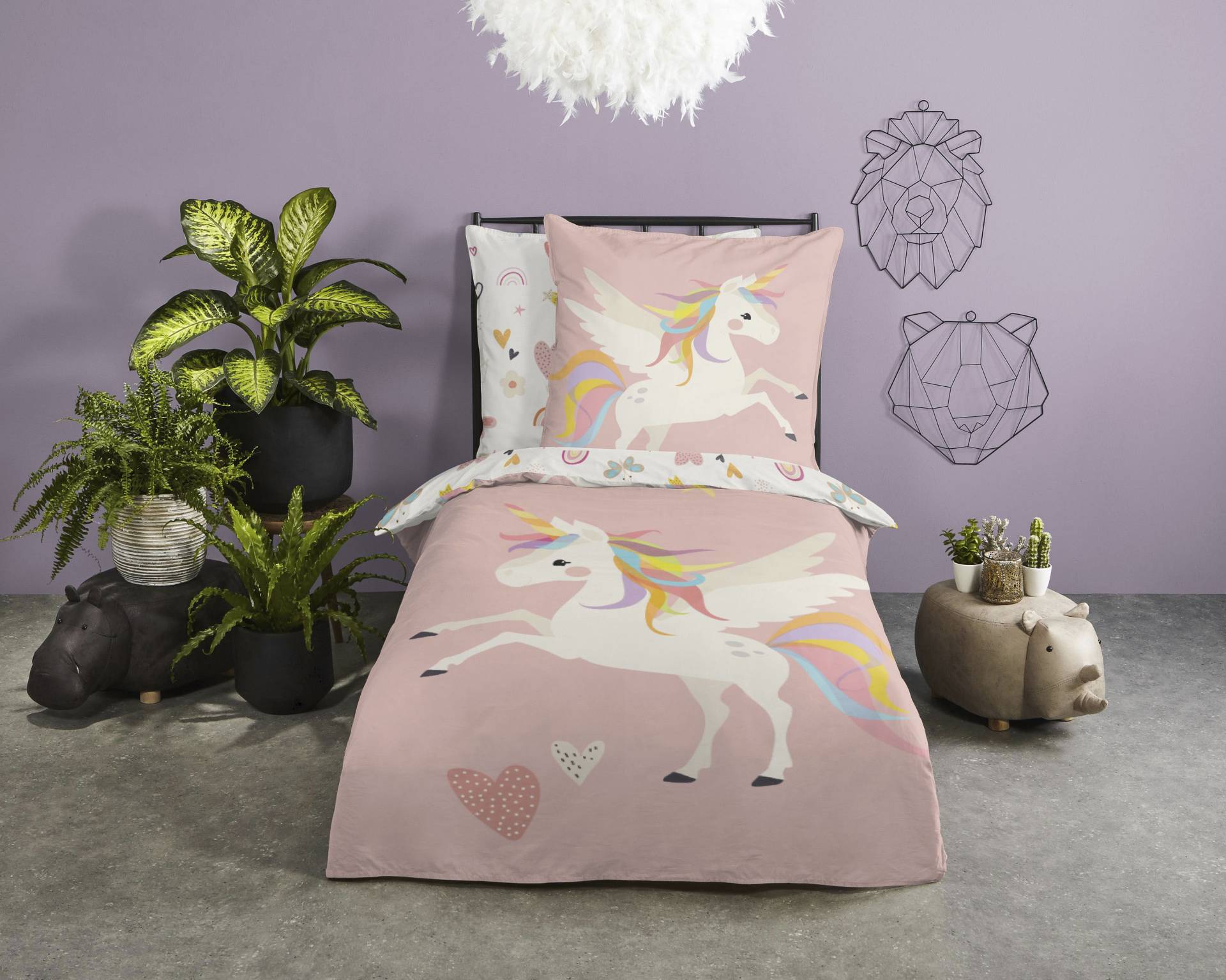 good morning Kinderbettwäsche »Unicorn«, (2 tlg.) von good morning