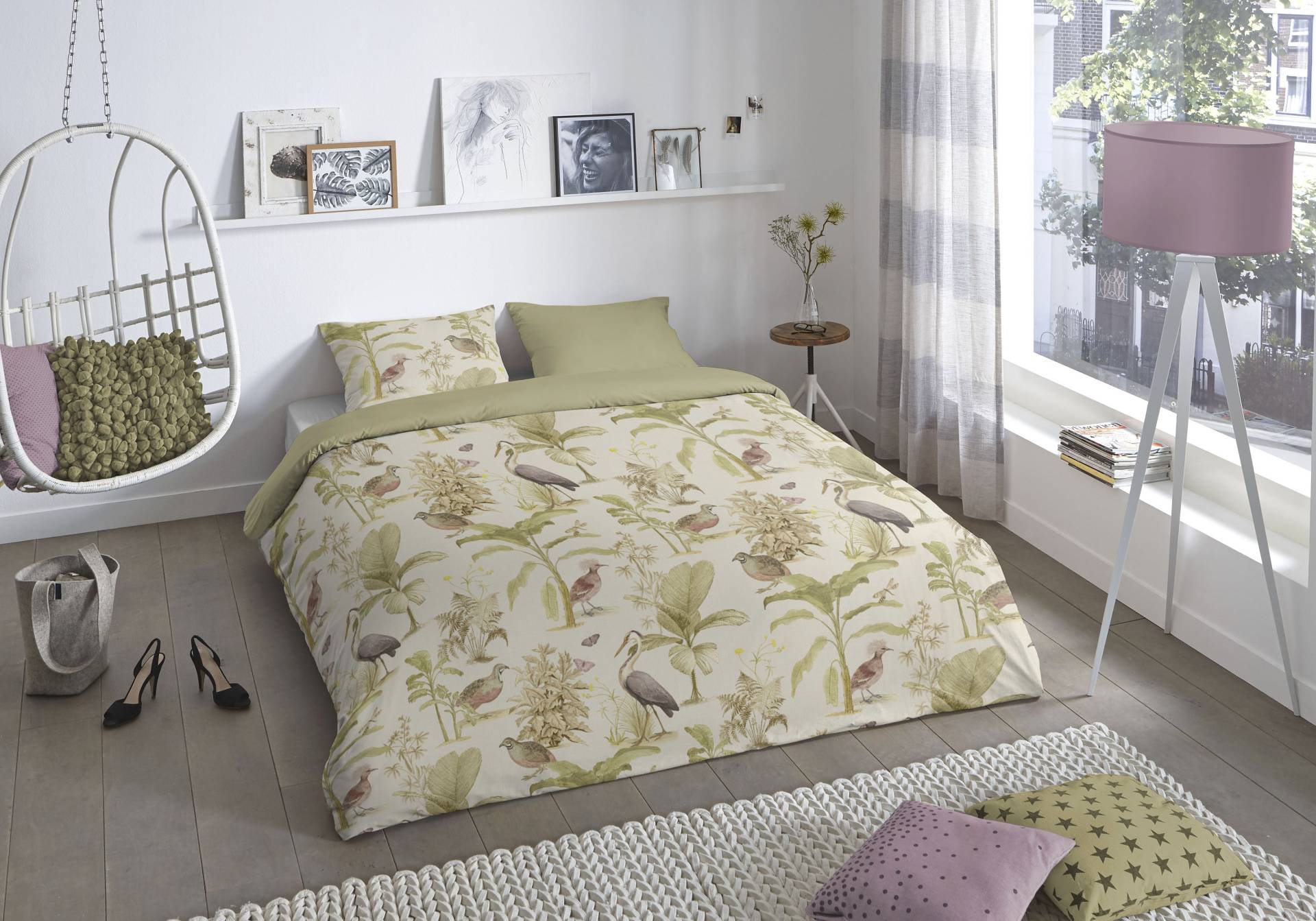 good morning Wendebettwäsche »Vintage Garden«, 100% Baumwolle, 135x200, 2 Teilig, Reissverschluss, Wendeoptik, Blumen von good morning