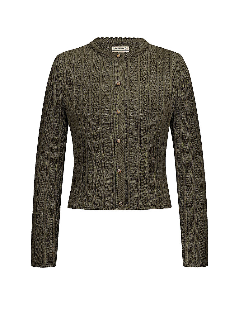 GOTTSEIDANK Trachten Strickjacke SOPHIA olive | L von gottseidank