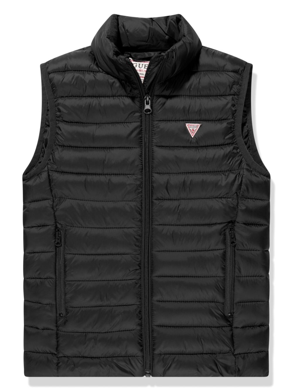 guess kids Triangle logo-patch quilted gilet - Black von guess kids