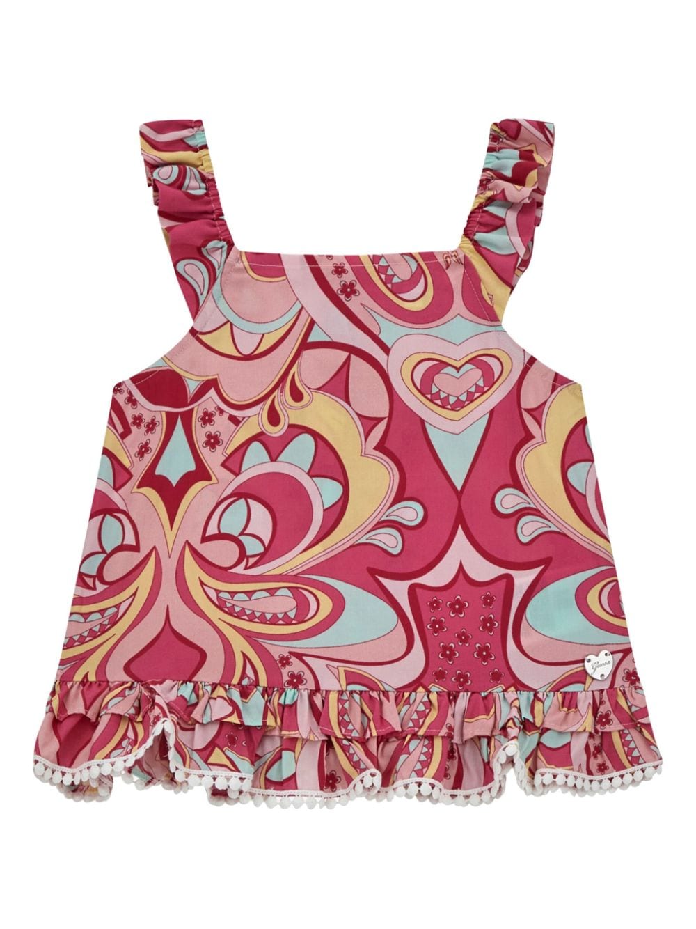 guess kids abstract-print ruffled top - Pink von guess kids