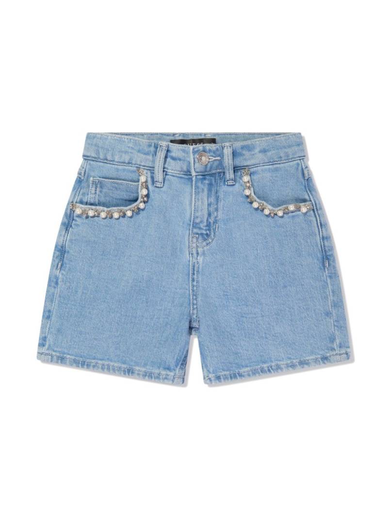 guess kids embellished denim shorts - Blue von guess kids