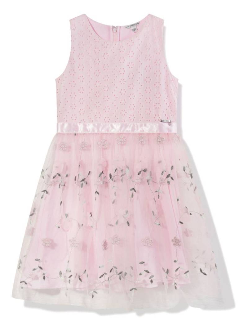 guess kids floral-embroidery tulle dress - Pink von guess kids
